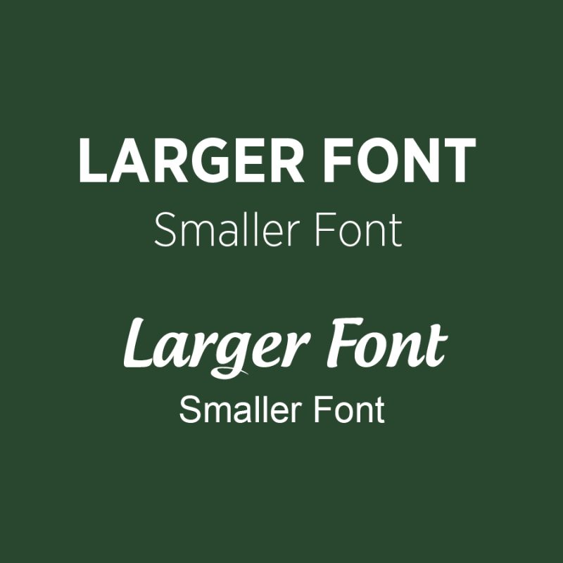 Showing how different types of fonts look when placed together